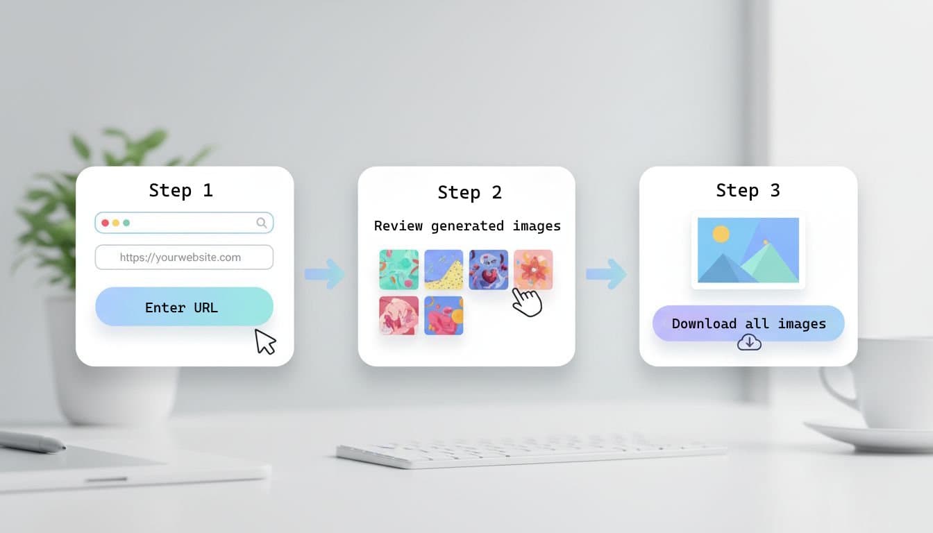 Screenshot showing AI image generation workflow steps
